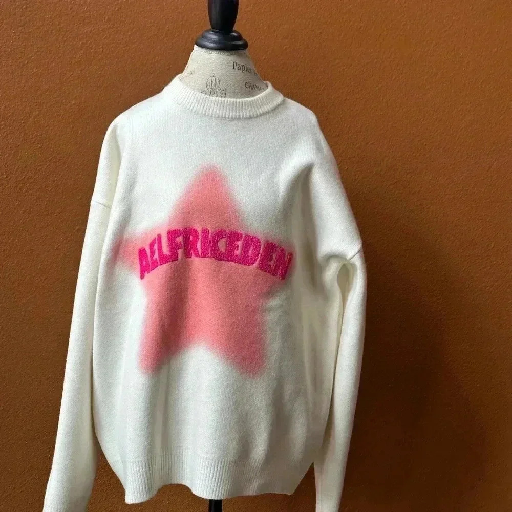 Aelfric Eden “Flocking Star” Sweater White/Pink Size XL - Picture 8 of 12